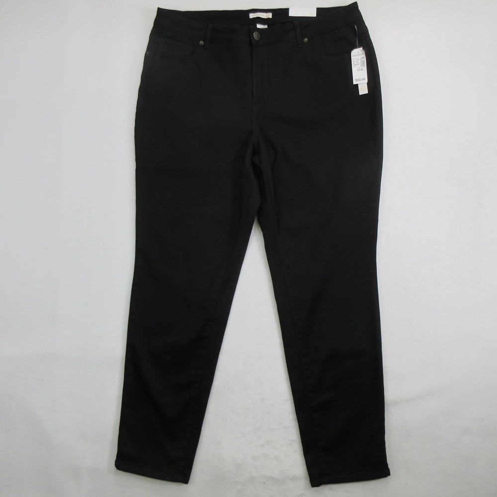 Westport Women's Jeans Size 18W Skinny Black Signature Fit Stretch Denim New